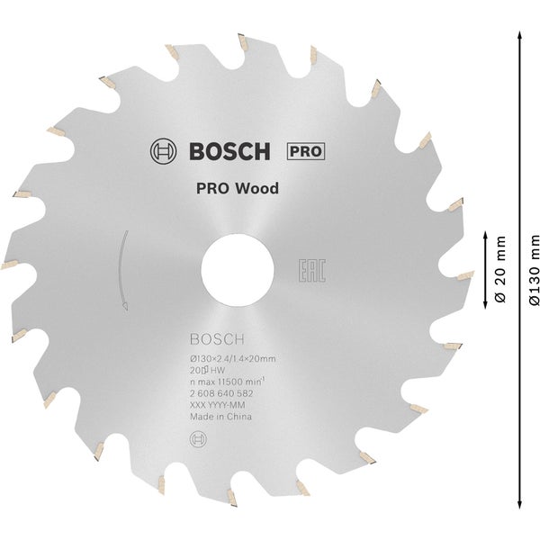 Bosch Pro Holzsägeblatt, 130 Millimeter Durchmesser