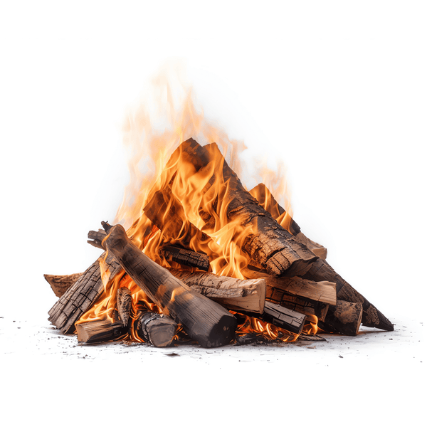 Brennendes Holz für ein Lagerfeuer