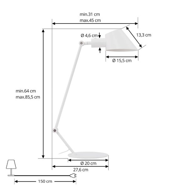 Lindby Tischlampe Corali (Modern) in Weiß aus Metall (1 flammig, E27) - Tischleuchte Schreibtischlampe Nachttischlampe Wohnzimmerleuchte
