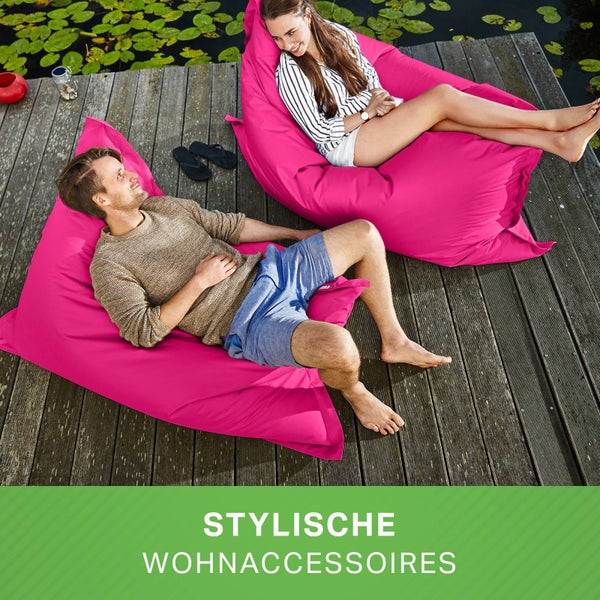 Green Bean Sitzsack XXL 140x180cm 380 Liter Kinder & Erwachsene Bean Bag EPS Perlen Füllung Riesensitzsack Groß Draußen Outdoor Liegekissen Waschbar Wetterfest Lounge Sitzkissen Bodenkissen Pink