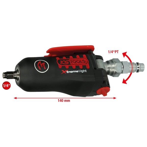 KS TOOLS 1/4 MONSTER Xtremelight Mini-Druckluft-Schlagschrauber mit Umschaltwippe 108 Nm - 515.1470