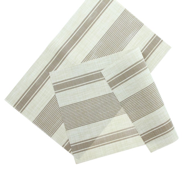 FRANK FLECHTWAREN | Platzmatte Querstreifen, 4er Set, KUNSTSTOFF, 45 x 30 cm