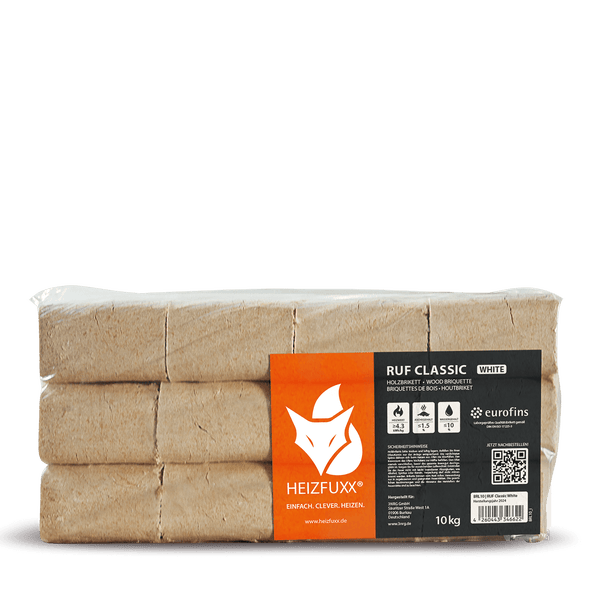 Heizfuxx RUF Classic White 10kg x 96 Gebinde 960kg Palette