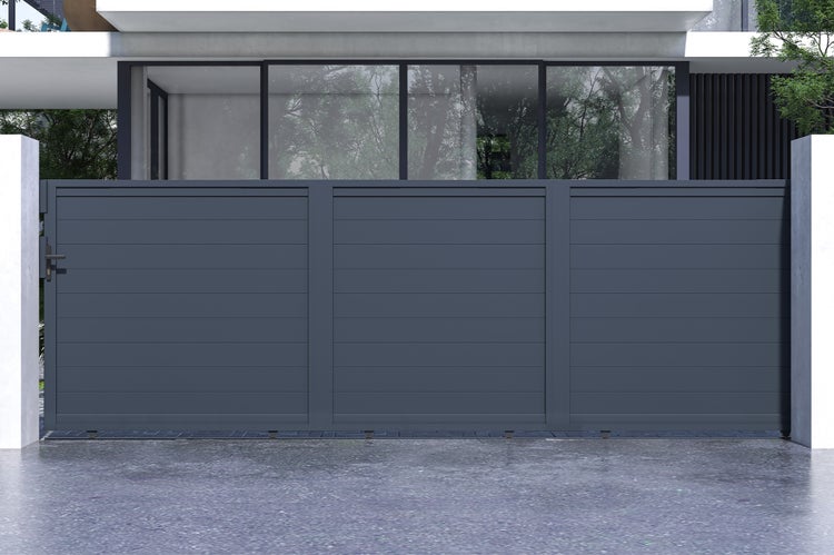 Aluminium-Schiebetor 5m EIGER H.160cm grau