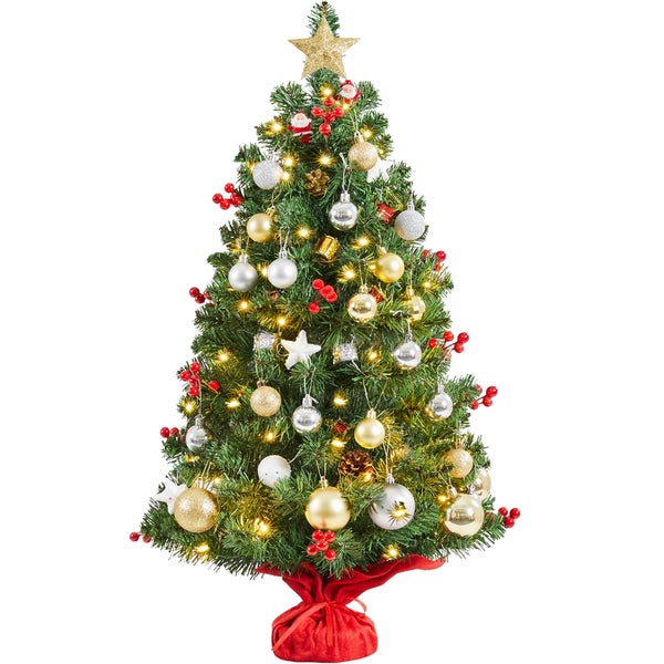 Yaheetech 90cm Weihnachtsbaum mit LED-Lichter , Grün