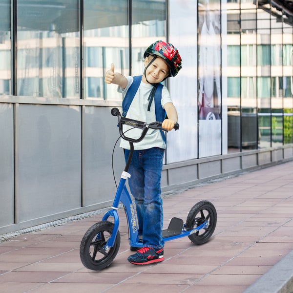 HOMCOM Kinderroller, L120 x B52 x H80-88 cm, Stahl, PVA, EVA, Blau
