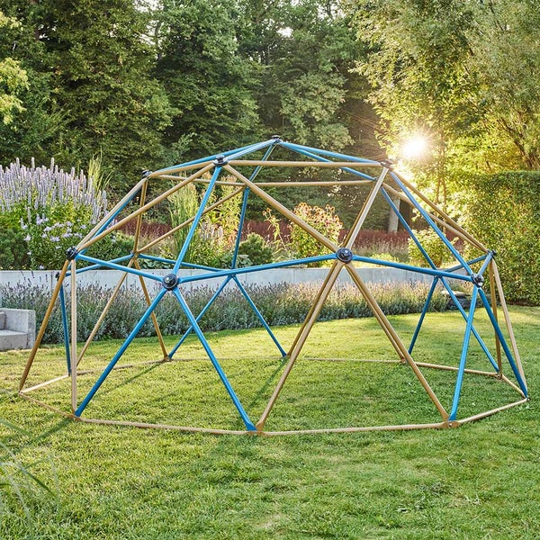 Home Deluxe - Klettergerüst MATTI - Farbe: Blau/Bronze - ⌀ 305 cm - Belastbar bis 340 kg I Kletterturm Reckstangen Kinderspielzeug