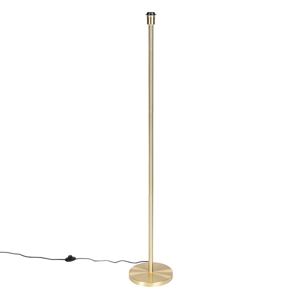 QAZQA - Modern Klassische Stehleuchte I Stehlampe I Standleuchte I Lampe I Leuchte Messing ohne Schirm - Simplo I Wohnzimmer I Schlafzimmer - Stahl Länglich - LED geeignet E27