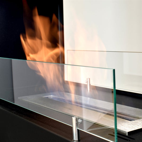 GLOW FIRE Ethanol Kamin 'Ulstein' | Ethanolofen in Schwarz mit 3 Std. Brenndauer und 2 KW Heizleistung | BxHxT: 110x100x30 cm