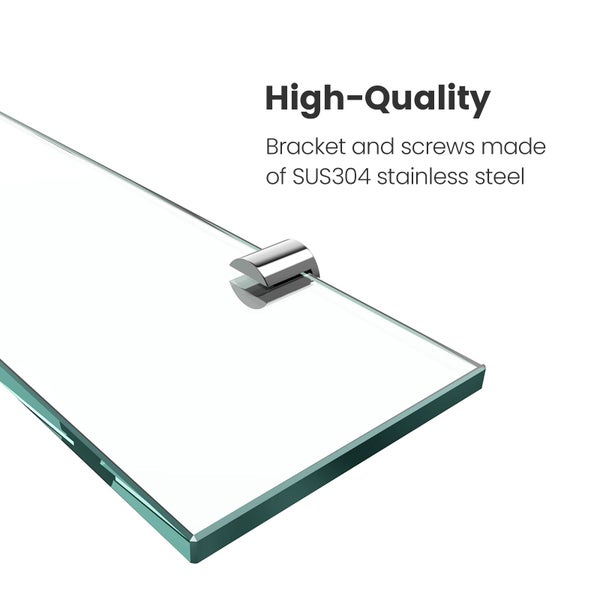 EMKE Glasregal 780 x 92 x 8 mm, 8 mm dickes ESG-Sicherheitsglas, klare Farbe