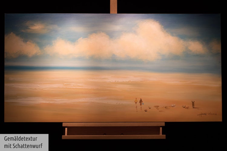 Handgemaltes Gemälde Acrylfarbe 120x60cm Beige