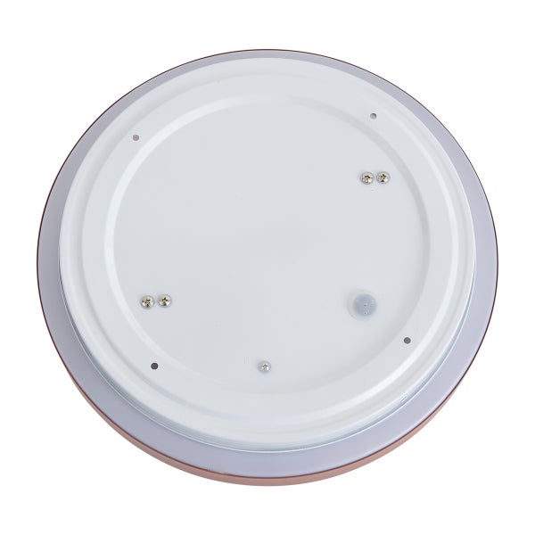Rückseite einer runden LED Deckenleuchte mit Metallgehäuse zur Deckenmontage
