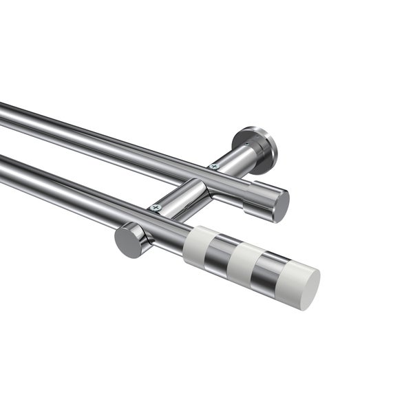 Doppelgardinenstange mit Halterungen und Endstücken