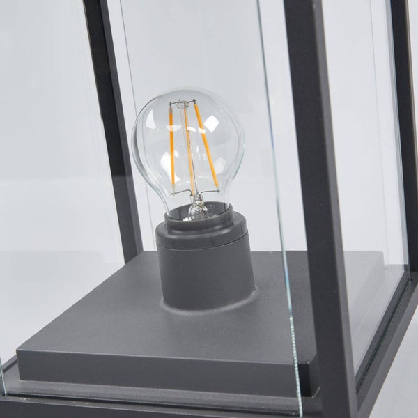 Lucande Außenleuchte Annalea (spritzwassergeschützt (Modern) in Schwarz aus Aluminium (1 flammig, E27) - Wegeleuchte Pollerleuchte Wegelampe Sockelleuchte
