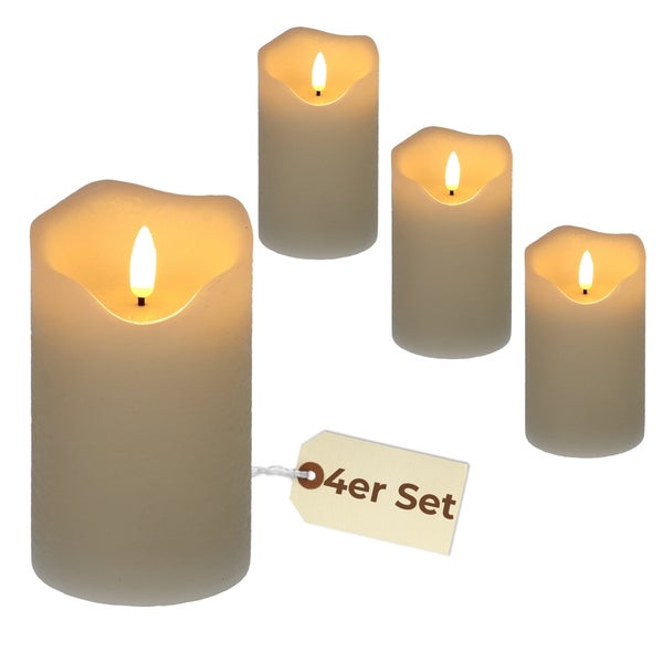 Vierer-Set LED Echtwachskerzen für den Innenbereich