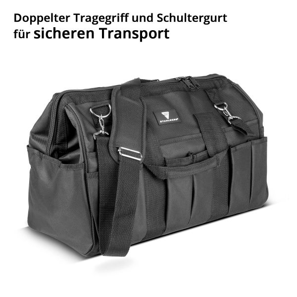 Werkzeugtasche mit Tragegriff und Schultergurt