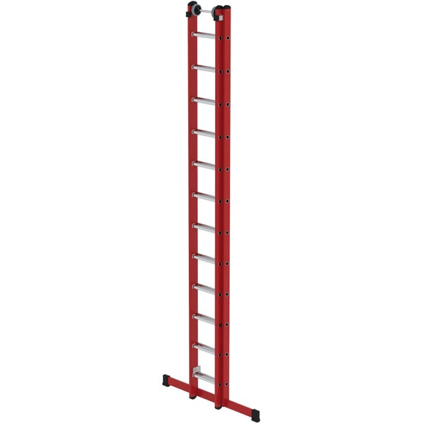 Günzburger Steigtechnik Sprossen-Schiebeleiter 2tlg. GFK/Alu mit Standard-Traverse 2 x 12 Sprossen - 035512