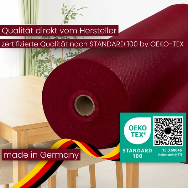 Sensalux Tischdeckenrolle 25m lang aus stoffähnlichem Vlies, 1,50 m x 25 m Bordeaux