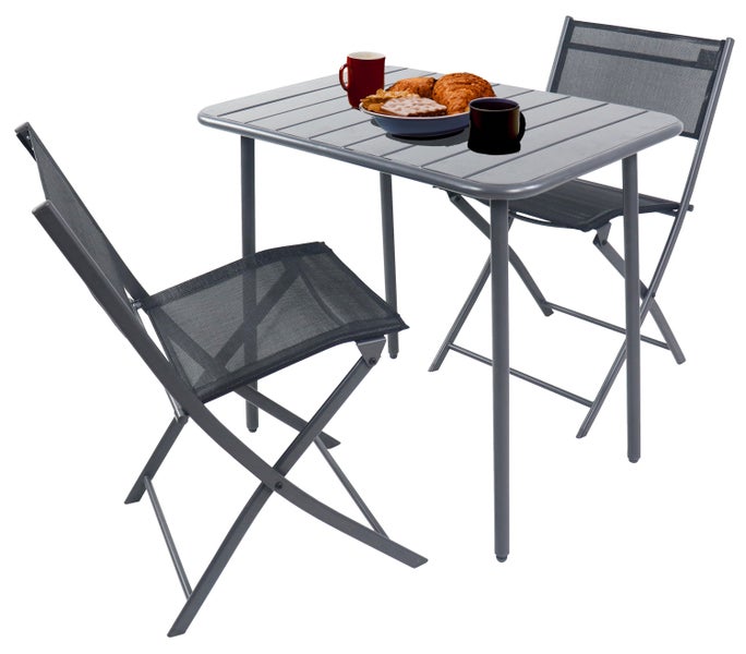 3 tlg. Bistroset Balkonset Gartenset Metall Sumila