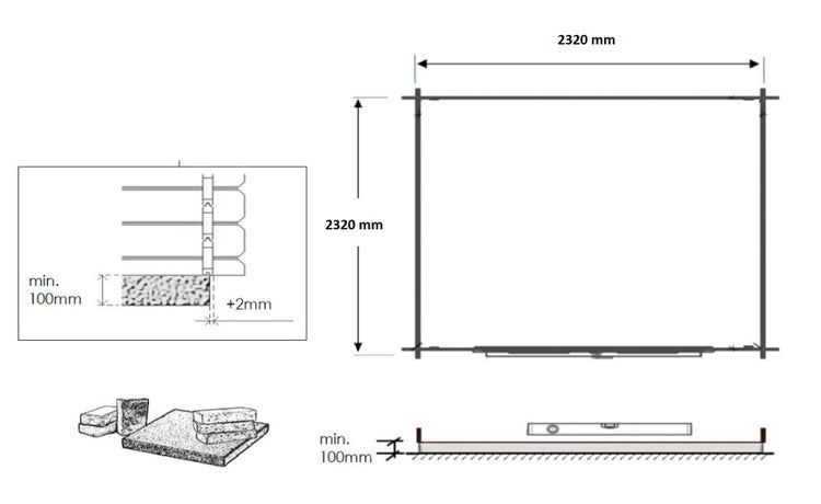 Gartenhaus, Gerätehaus 6,25m2 - 2,50x2,50m - 28mm