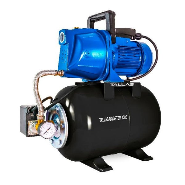 Tallas BOOSTER 1300 Hauswasserwerk - 5.400 L/Std. - 1300W - Förderhöhe 47 m - Automatische Ein- / Ausschaltung - Bewässerungspumpe