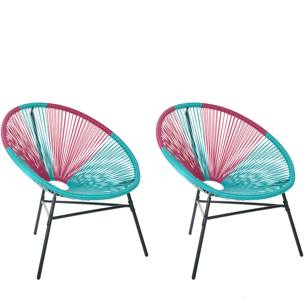 Gartenstuhl 2er Set ACAPULCO Polyrattan Türkis