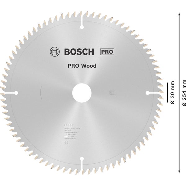 Bosch PRO Wood Kreissägeblatt 254 x 2,5 x 30 mm - 2608640437