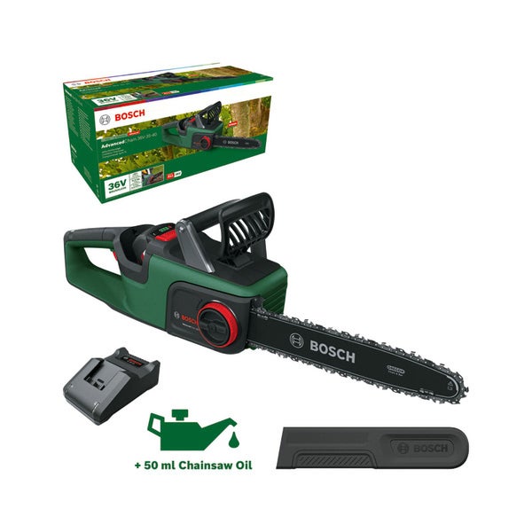 Bosch Akku-Kettensäge AdvancedChain 36V-35-40 1x Akku 36V 2,0Ah Ladegerät AL 36V-20 - 06008B8600