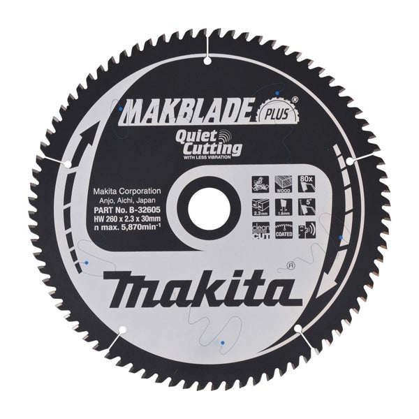 Makita MAKBLADE+ Sägeblatt 260x30x80Z - B-32605