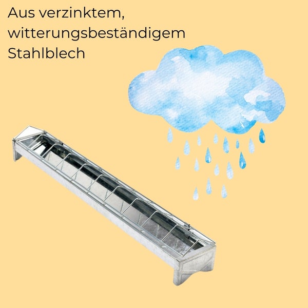 Futterraufe aus verzinktem, wetterbeständigem Stahlblech