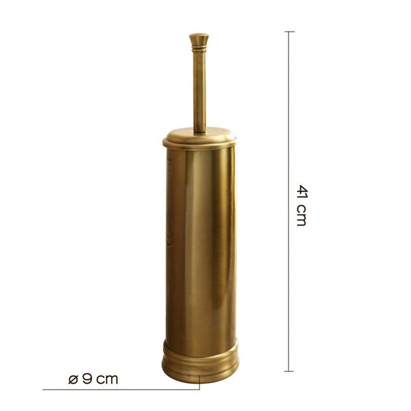 Toilettenbürstengarnitur, freistehend, aus Edelstahl Bronzeoptik | Rosa