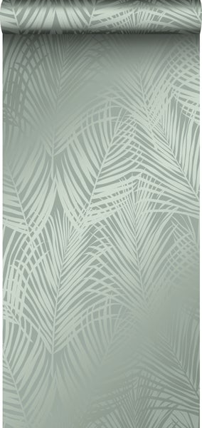 Origin Wallcoverings Tapete Palmenblätter Graugrün - 53 cm x 10.05 m - 347709