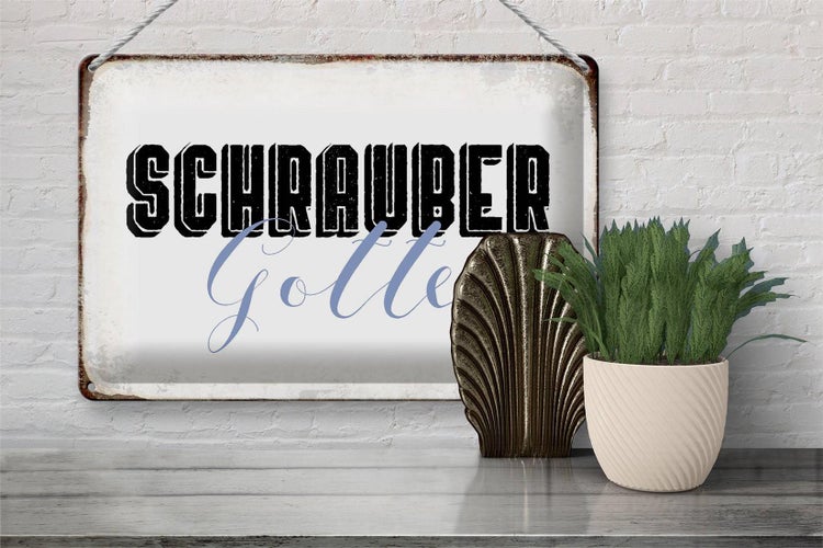 Blechschild Spruch 30x20cm Schrauber Gottes Mechaniker