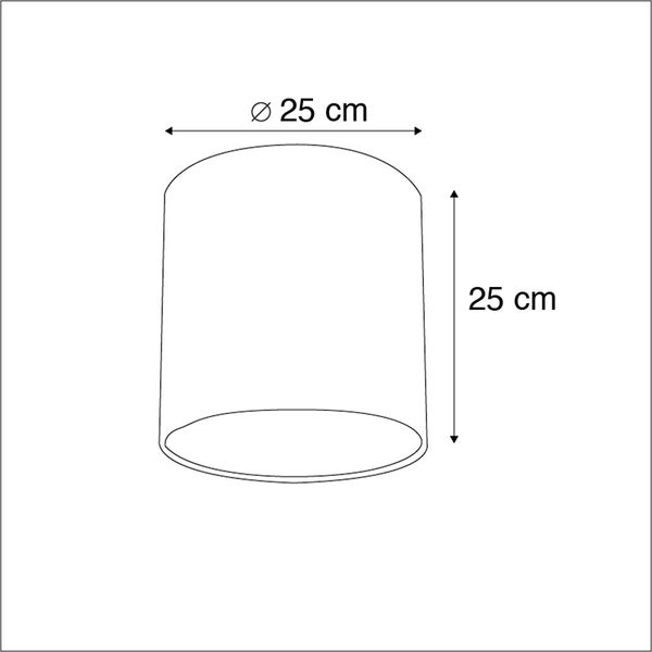 Velour Lampenschirm Pfau Design 25/25/25 mit goldenem Interieur