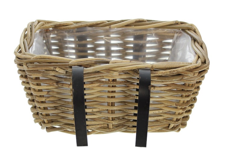 FRANK FLECHTWAREN | Balkonpflanzer Rattan, klein, RATTAN, 30 x 18 x 16 cm
