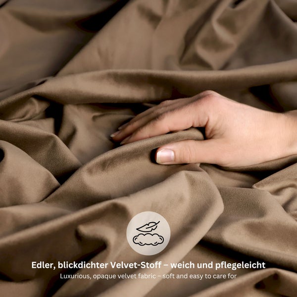 Nahaufnahme eines luxuriösen, weichen und pflegeleichten Velvet-Stoffes