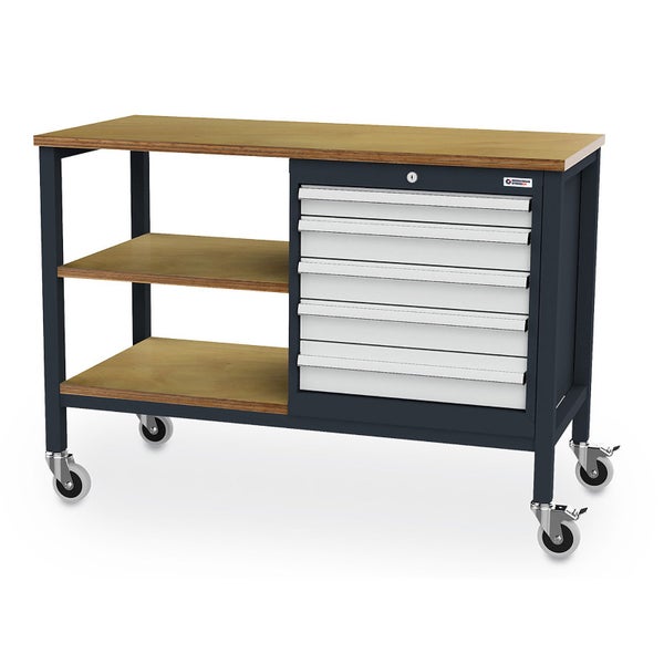 Werkbank mit Schubladen und Rollen