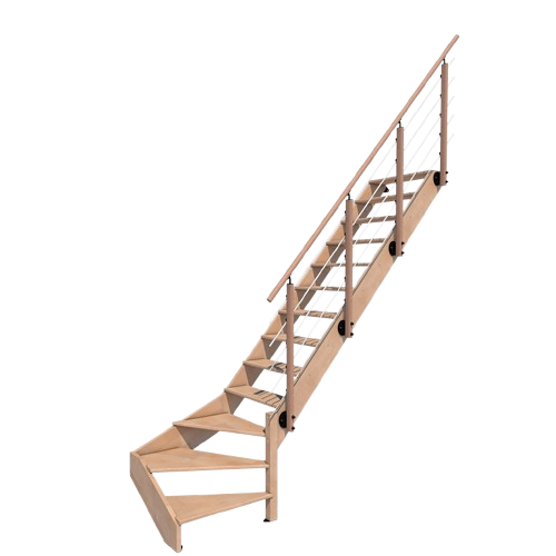 Holztreppe mit Geländer