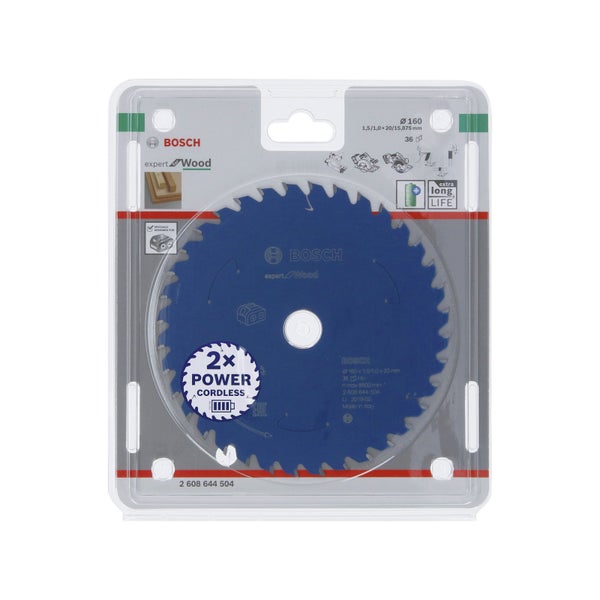 Bosch Kreissägeblatt Expert for Wood für Akku-Handkreissägen 160 x 1,5 x 20 mm 36 - 2608644504