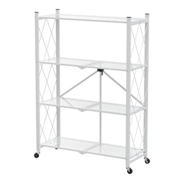BERLINLODGE KLAP klappbares Regal 4 Fachbäden Belastbarkeit 200 kg HxBxT 127 x 72 x 34 cm Weiß Klappregal