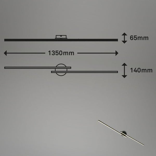 Briloner Leuchten REY - Wand-& Deckenleuchte - 3717025 - Glitzereffekt durch Laserlochoptik - 24W ? 2800 lm - Warmweiß 3000K - 135 x 14 x 6,5 cm