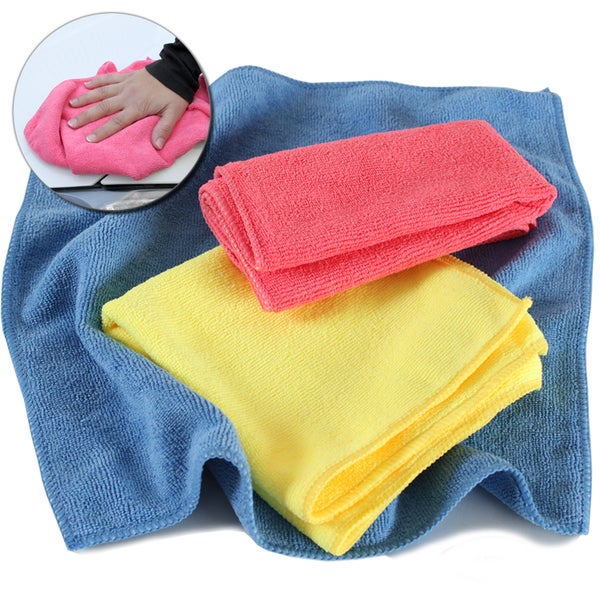 1000er Set Mikrofasertücher tectake  35 x 35 cm für gründliche und streifenfreie Reinigung bunt