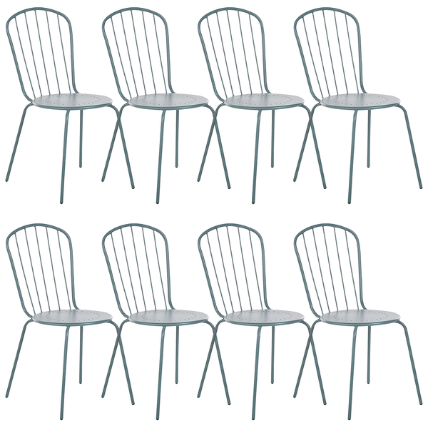 Acht Metallstühle für den Garten