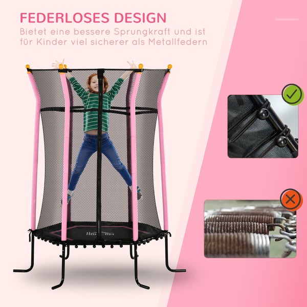 Kindertrampolin mit Sicherheitsnetz und federlosem Design