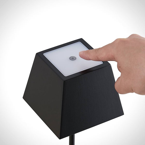 Lucande LED Patini ( Touchdimmer) dimmbar (spritzwassergeschützt (Modern) in Schwarz aus Aluminium (1 flammig, ) Touch Lampe