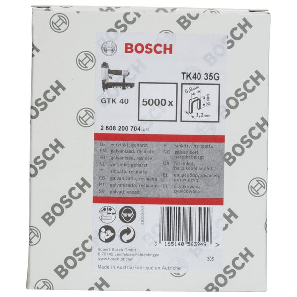 Bosch GTK 40 Klammern, verzinkt und gehärtet, 5000 Stück