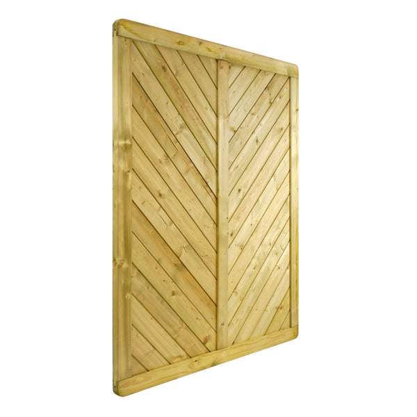 Holzzaun-Element mit Fischgrätenmuster