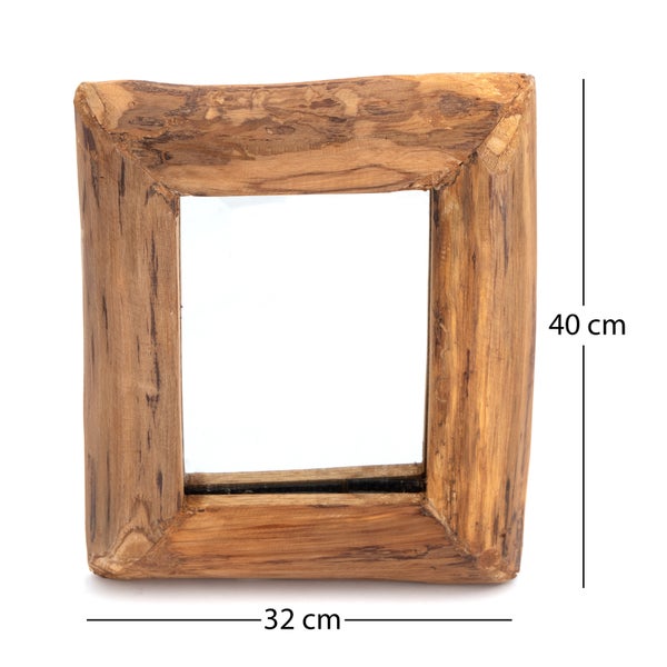 Wandspiegel Base A 40x32cm, Massivholz naturfarben