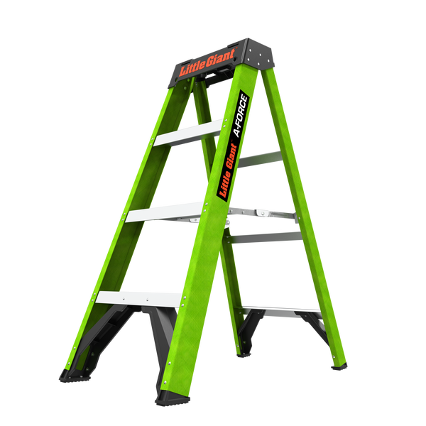 Little Giant A-FORCE Stehleiter aus Fiberglas mit Trittstufen