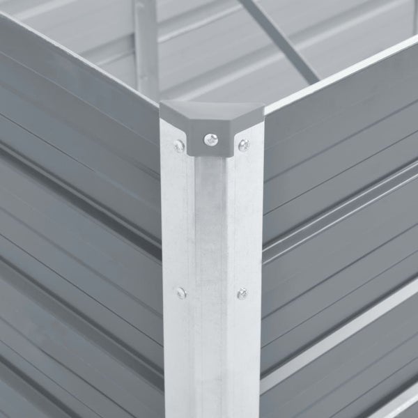 Detailansicht eines Hochbeets mit Eckverbindung und Schrauben